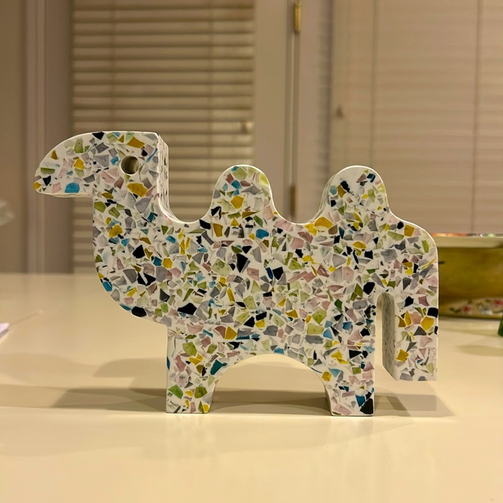 Now House by Jonathan Adler Terrazzo Camel Figurine Stylish Speckled Decor
